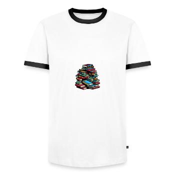 Buchliebhaber Bücher lesen Leseratte Bücherwurm - Männer Kontrast-T-Shirt - Weiß/Schwarz - Vorne - AI Model Female 172 light (172cm) & AI Model Male 178 dark (178cm)
