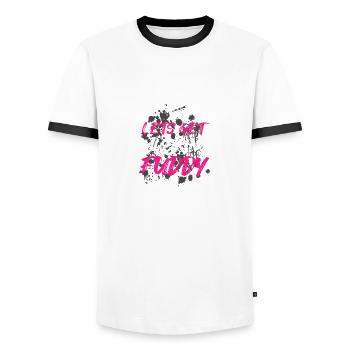 Mucking fuddy Schlammlauf Mud Run Muddy Race - Men's Ringer Shirt - white/black - Front - AI Model Female 172 light (172cm) & AI Model Male 178 dark (178cm)