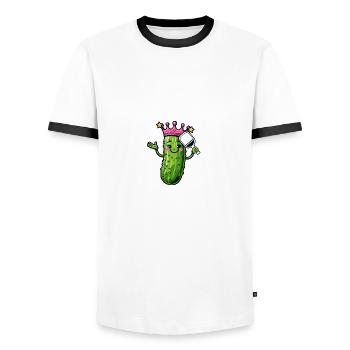 Pickleball Queen Funny Pickleball Player - Men's Ringer Shirt - white/black - Front - AI Model Female 172 light (172cm) & AI Model Male 178 dark (178cm)