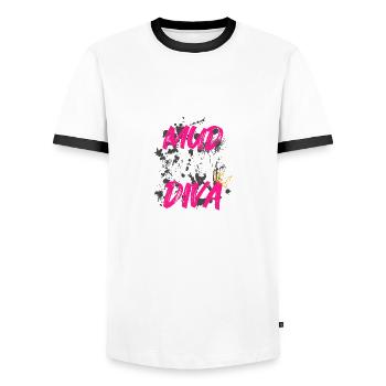 Mud Run Diva Schlammlauf Muddy Race - Men's Ringer Shirt - white/black - Front - AI Model Female 172 light (172cm) & AI Model Male 178 dark (178cm)