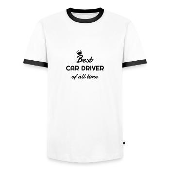 Fahrer Fahren Sport Auto Spieler - Männer Kontrast-T-Shirt - Weiß/Schwarz - Vorne - AI Model Female 172 light (172cm) & AI Model Male 178 dark (178cm)