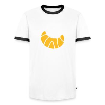 Croissant - Men's Ringer Shirt - white/black - Front - AI Model Female 172 light (172cm) & AI Model Male 178 dark (178cm)