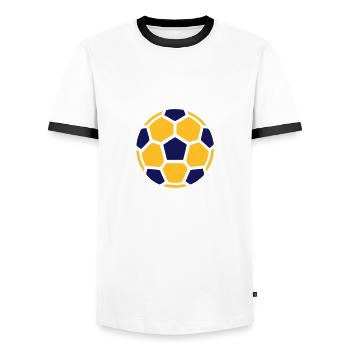Fußball - Männer Kontrast-T-Shirt - Weiß/Schwarz - Vorne - AI Model Female 172 light (172cm) & AI Model Male 178 dark (178cm)
