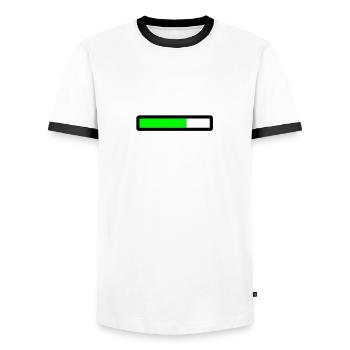 loading - Men's Ringer Shirt - white/black - Front - AI Model Female 172 light (172cm) & AI Model Male 178 dark (178cm)