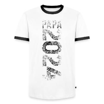 Papa 2024 Dad 24 Vater Baby Papa 2024 - Männer Kontrast-T-Shirt - Weiß/Schwarz - Vorne - AI Model Female 172 light (172cm) & AI Model Male 178 dark (178cm)