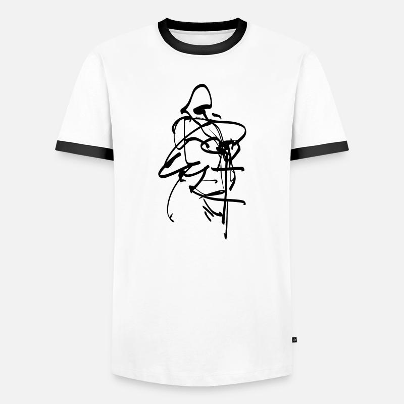 Crusader Figurine - Men's Ringer Shirt - white/black