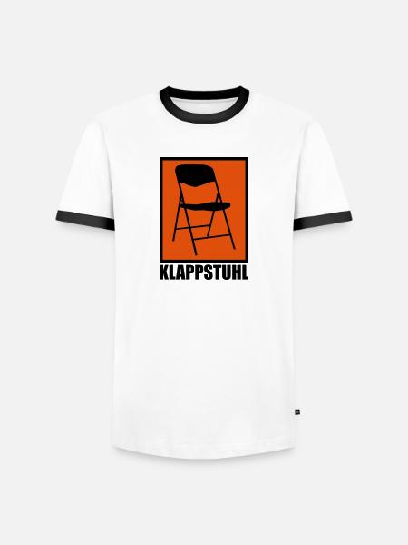 Klappstuhl - Männer Kontrast-T-Shirt - Weiß/Schwarz