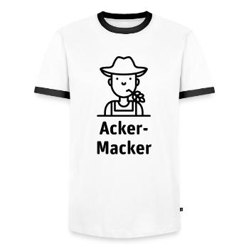 Acker-Macker 2-farbig - Männer Kontrast-T-Shirt - Weiß/Schwarz - Vorne - AI Model Female 172 light (172cm) & AI Model Male 178 dark (178cm)