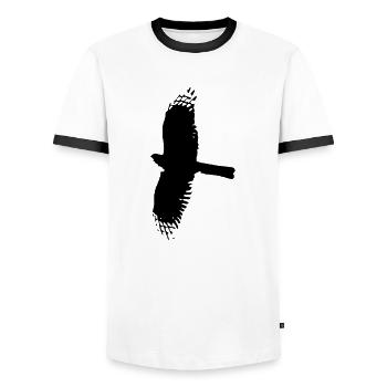 Bird of Prey Eagle Animals Animals Animals Falcon 1 - Men's Ringer Shirt - white/black - Front - AI Model Female 172 light (172cm) & AI Model Male 178 dark (178cm)