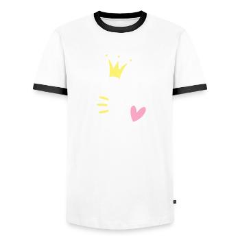 Letter K Initial Letter Crown - Men's Ringer Shirt - white/black - Front - AI Model Female 172 light (172cm) & AI Model Male 178 dark (178cm)