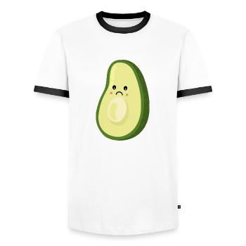 I feel so empty - Avocado - Single -Humor-Geschenk - Männer Kontrast-T-Shirt - Weiß/Schwarz - Vorne - AI Model Female 172 light (172cm) & AI Model Male 178 dark (178cm)