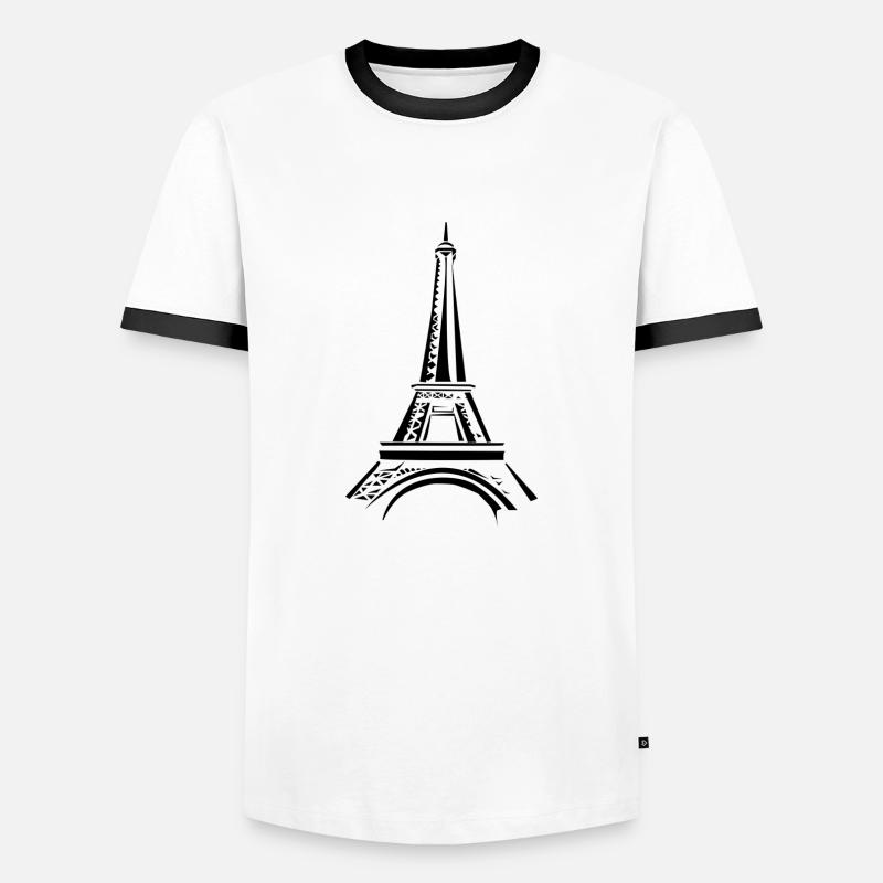 Eiffelturm - Männer Kontrast-T-Shirt - Weiß/Schwarz