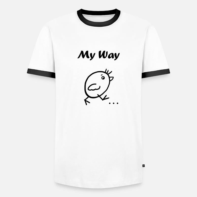 My Way - Men's Ringer Shirt - white/black