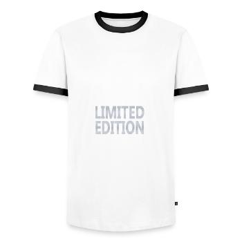 Je suis unique - T-shirt contrasté Homme - blanc/noir - Devant - AI Model Female 172 light (172cm) & AI Model Male 178 dark (178cm)