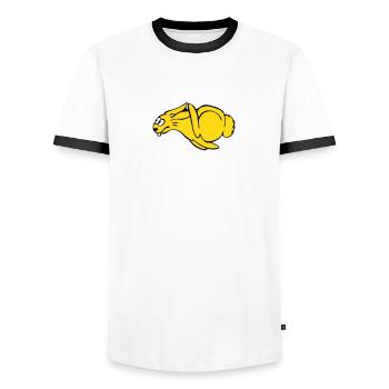 Lapin rapide - T-shirt contrasté Homme - blanc/noir - Devant - AI Model Female 172 light (172cm) & AI Model Male 178 dark (178cm)