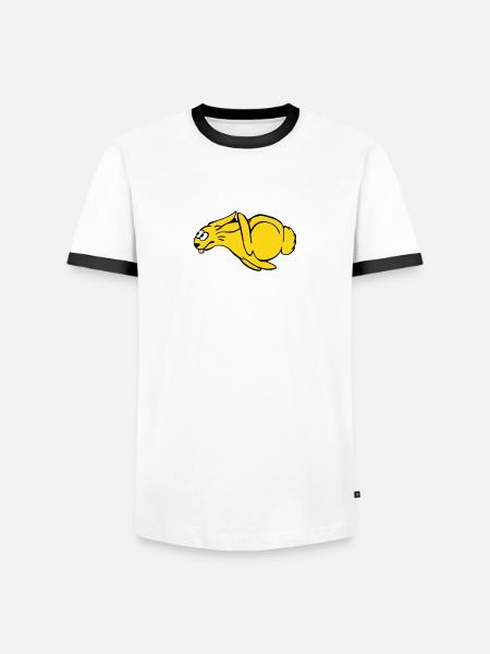 Quick Bunny - Männer Kontrast-T-Shirt - Weiß/Schwarz