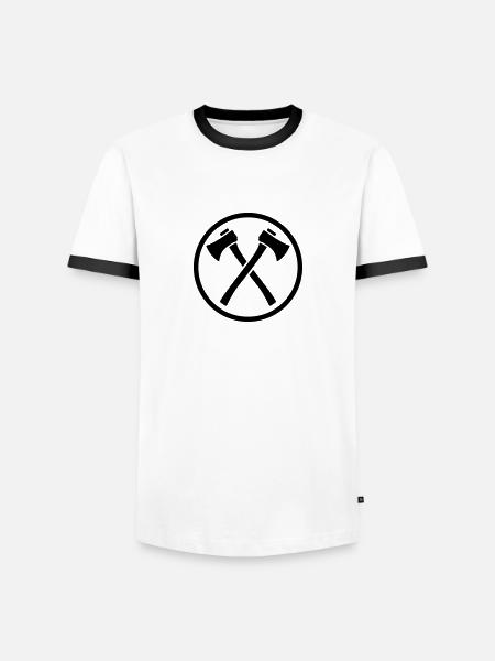 Ax - Men's Ringer Shirt - white/black