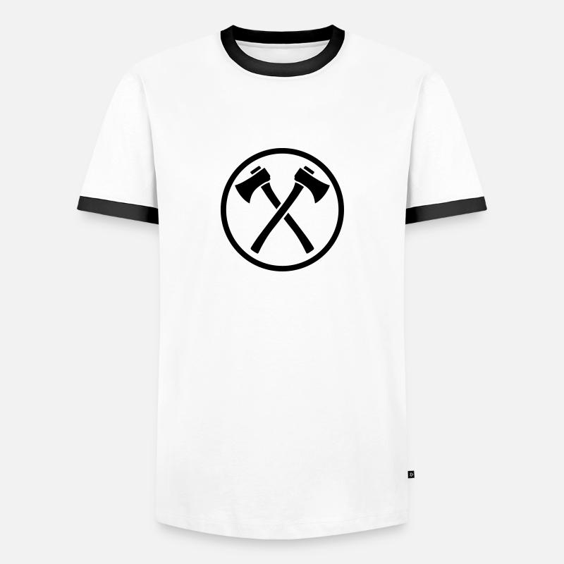 Axt - Männer Kontrast-T-Shirt - Weiß/Schwarz