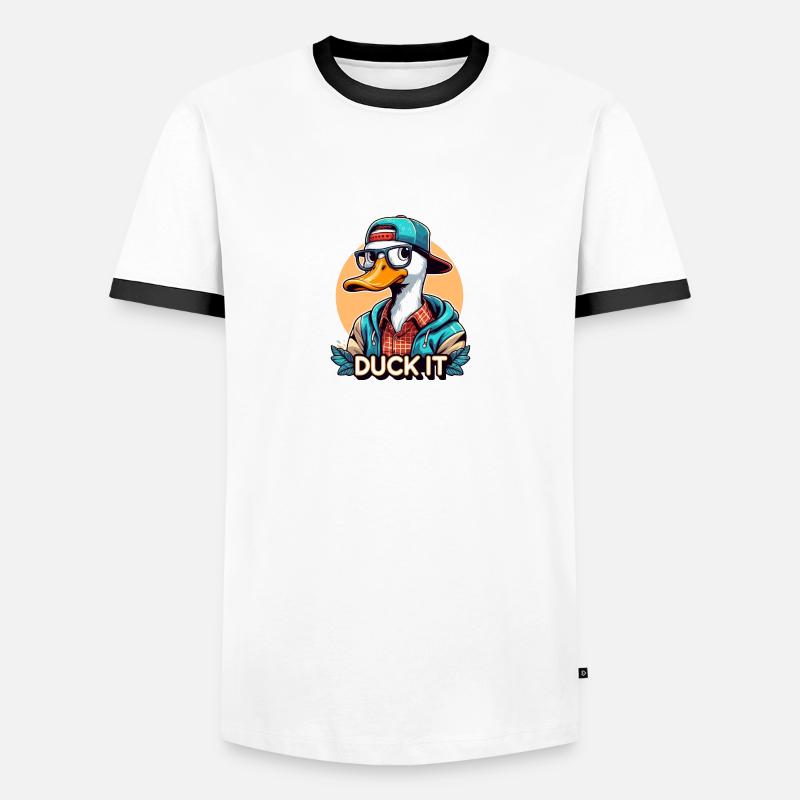 Duck it - Men's Ringer Shirt - white/black