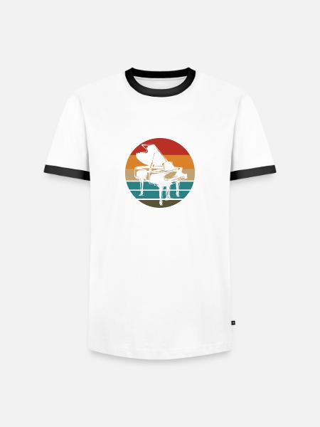 Piano Music - Men's Ringer Shirt - white/black