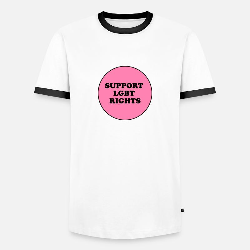 Support LGBT Rights - Men's Ringer Shirt - white/black