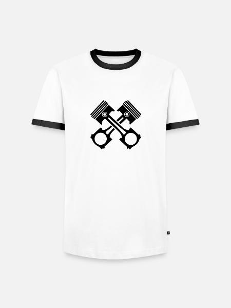 Kolben - Männer Kontrast-T-Shirt - Weiß/Schwarz