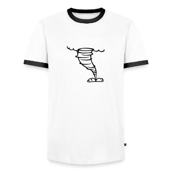 Tornado - Männer Kontrast-T-Shirt - Weiß/Schwarz - Vorne - AI Model Female 172 light (172cm) & AI Model Male 178 dark (178cm)