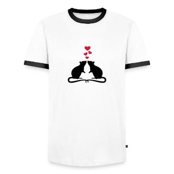 Rat - T-shirt contrasté Homme - blanc/noir - Devant - AI Model Female 172 light (172cm) & AI Model Male 178 dark (178cm)
