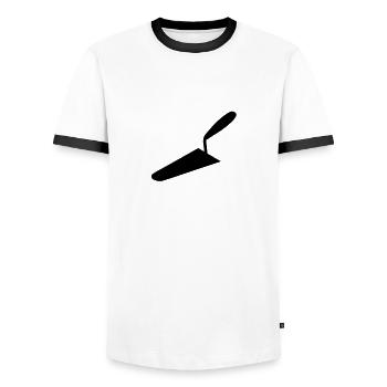 Kelle_g1 - Männer Kontrast-T-Shirt - Weiß/Schwarz - Vorne - AI Model Female 172 light (172cm) & AI Model Male 178 dark (178cm)