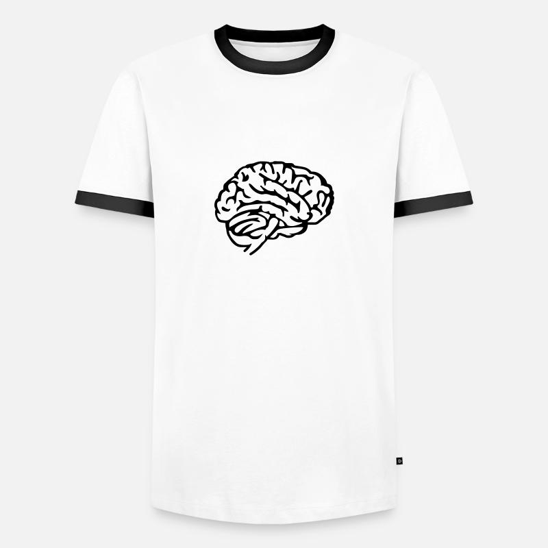 Brain - Men's Ringer Shirt - white/black
