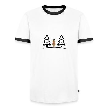 rudolf de rennes - T-shirt contrasté Homme - blanc/noir - Devant - AI Model Female 172 light (172cm) & AI Model Male 178 dark (178cm)