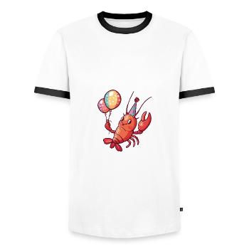 Hummer Krebs Geburtstag Comic - Männer Kontrast-T-Shirt - Weiß/Schwarz - Vorne - AI Model Female 172 light (172cm) & AI Model Male 178 dark (178cm)