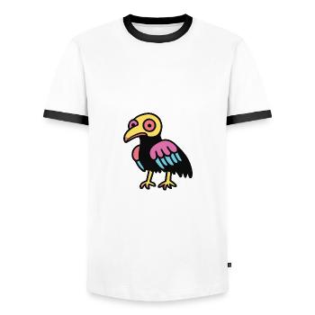 Harpy Bird Halloween Animal - Men's Ringer Shirt - white/black - Front - AI Model Female 172 light (172cm) & AI Model Male 178 dark (178cm)