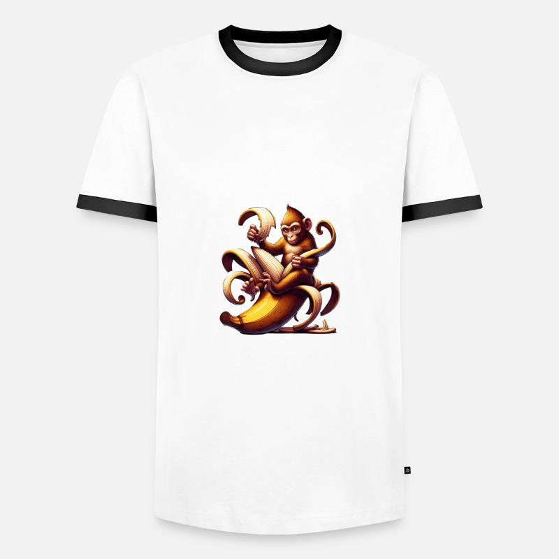 Affe - Männer Kontrast-T-Shirt - Weiß/Schwarz