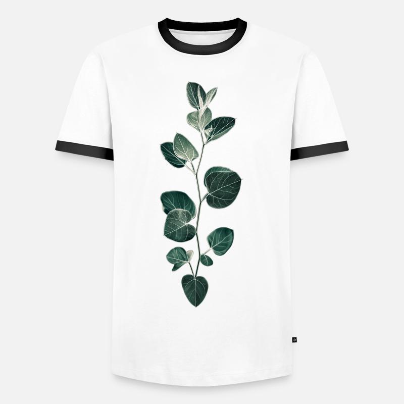 Plant Pattern - Men's Ringer Shirt - white/black