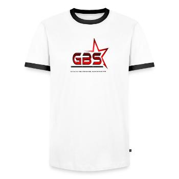 GBS - T-shirt contrasté Homme - blanc/noir - Devant - AI Model Female 172 light (172cm) & AI Model Male 178 dark (178cm)