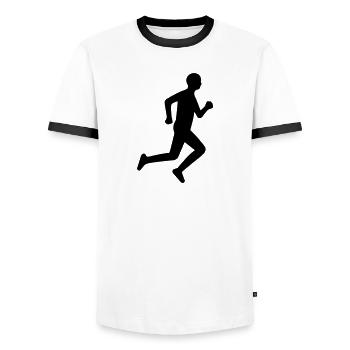 runner - Men's Ringer Shirt - white/black - Front - AI Model Female 172 light (172cm) & AI Model Male 178 dark (178cm)