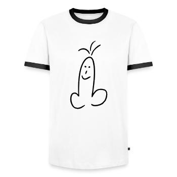lustiger pimmel penis - Männer Kontrast-T-Shirt - Weiß/Schwarz - Vorne - AI Model Female 172 light (172cm) & AI Model Male 178 dark (178cm)