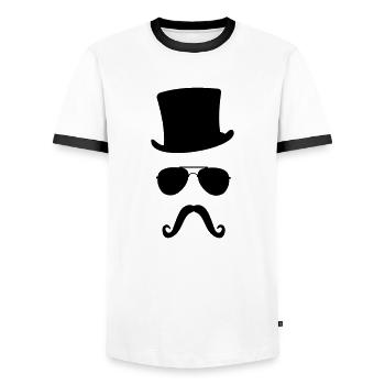 cylindre morse - T-shirt contrasté Homme - blanc/noir - Devant - AI Model Female 172 light (172cm) & AI Model Male 178 dark (178cm)