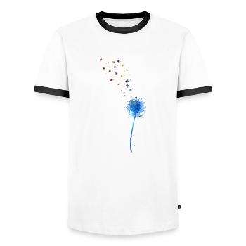 pissenlit - T-shirt contrasté Homme - blanc/noir - Devant - AI Model Female 172 light (172cm) & AI Model Male 178 dark (178cm)