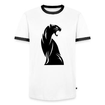 panther - T-shirt contrasté Homme - blanc/noir - Devant - AI Model Female 172 light (172cm) & AI Model Male 178 dark (178cm)