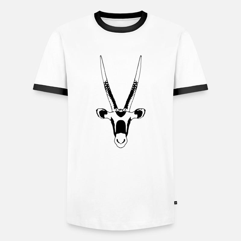 Oryx antelope - Men's Ringer Shirt - white/black