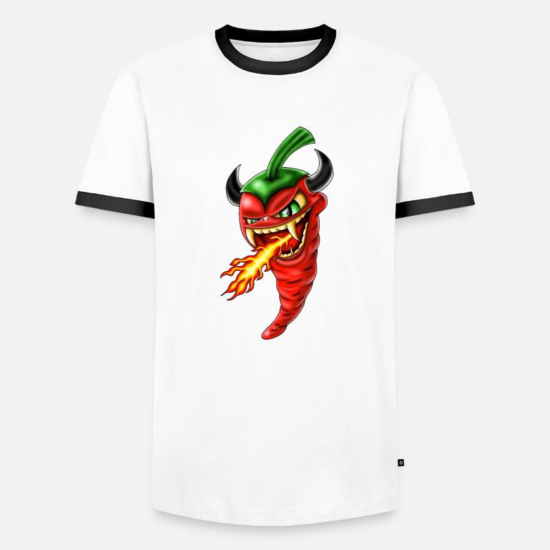 Chilli devil - T-shirt contrasté Homme - blanc/noir