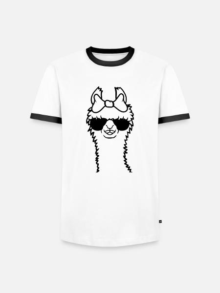Sunglasses mama llama cool - Men's Ringer Shirt - white/black