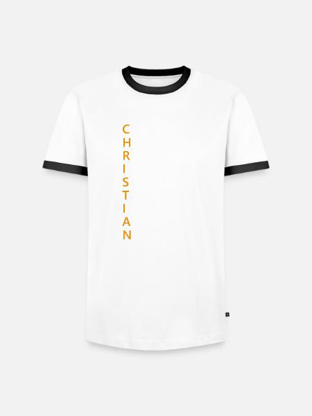 Christian Name Geschenk - Männer Kontrast-T-Shirt - Weiß/Schwarz