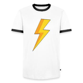 Flash - Limited Edition - Men's Ringer Shirt - white/black - Front - AI Model Female 172 light (172cm) & AI Model Male 178 dark (178cm)