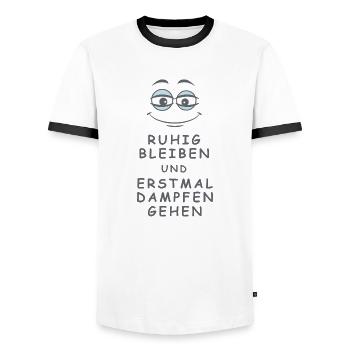 Dampfen gehen - Männer Kontrast-T-Shirt - Weiß/Schwarz - Vorne - AI Model Female 172 light (172cm) & AI Model Male 178 dark (178cm)