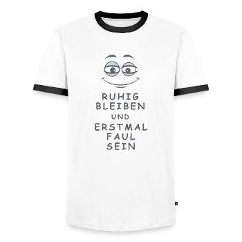 Faul sein - Männer Kontrast-T-Shirt - Weiß/Schwarz - Vorne - AI Model Female 172 light (172cm) & AI Model Male 178 dark (178cm)