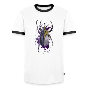 Coléoptère coléoptère insecte - T-shirt contrasté Homme - blanc/noir - Devant - AI Model Female 172 light (172cm) & AI Model Male 178 dark (178cm)