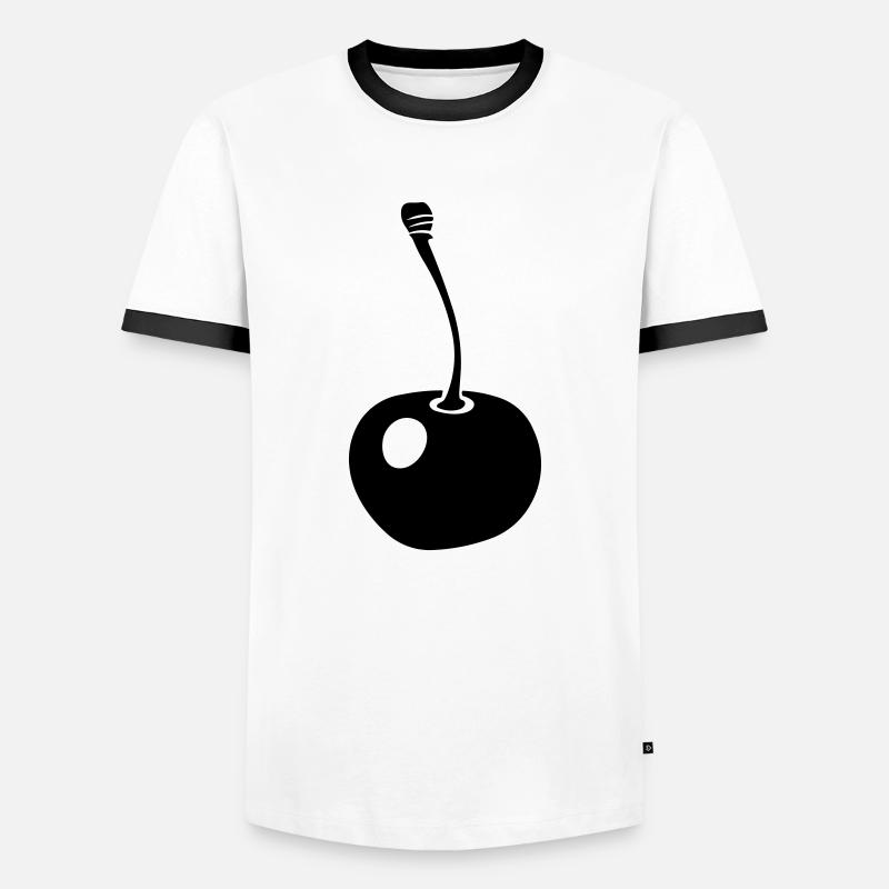Kirsche - Männer Kontrast-T-Shirt - Weiß/Schwarz